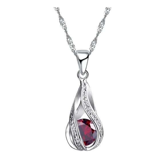 💎 Tear Drop Necklace  Earrings 925 Sterling Silver Set Gift - Picture 3 of 3